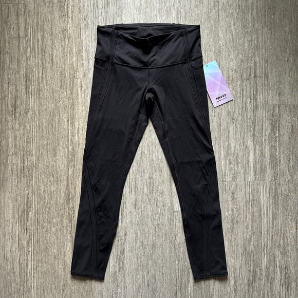 Ivivva by Lululemon Black High Rise 7/8 Length Fresh Focus Pant Leggings Size 14 - Picture 2 of 14